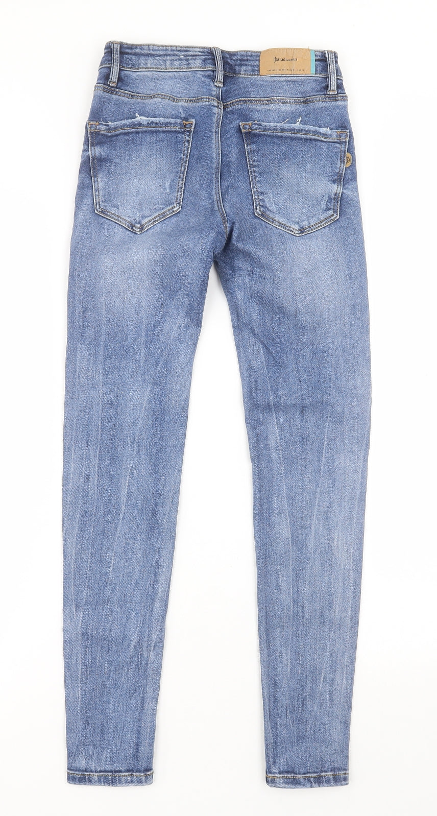 Stradivarius Womens Blue  Cotton Skinny Jeans Size 6 L27 in Regular Button