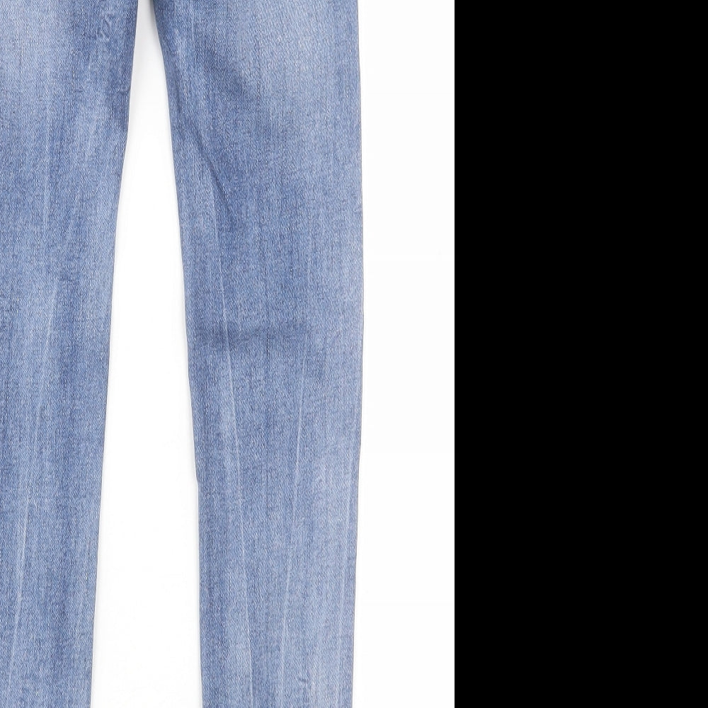 Stradivarius Womens Blue  Cotton Skinny Jeans Size 6 L27 in Regular Button