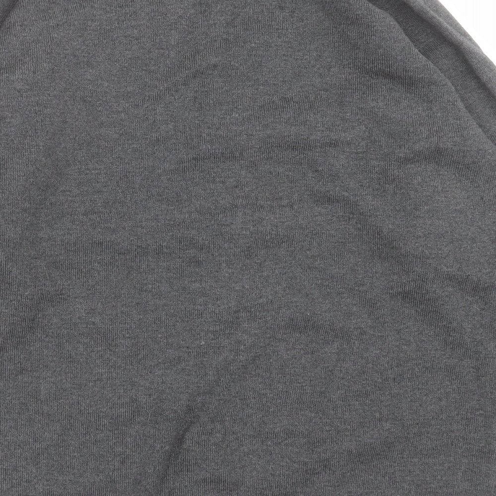 MAGIC FIT Mens Grey V-Neck  Cotton Cardigan Jumper Size S