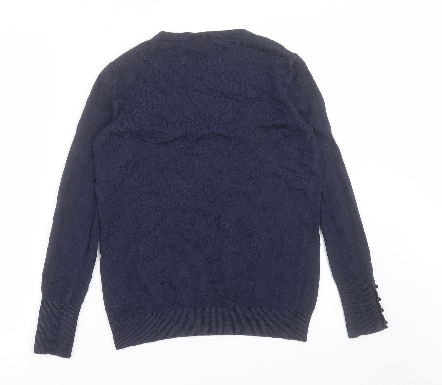 Warehouse Womens Blue Crew Neck  Acrylic Pullover Jumper Size 12