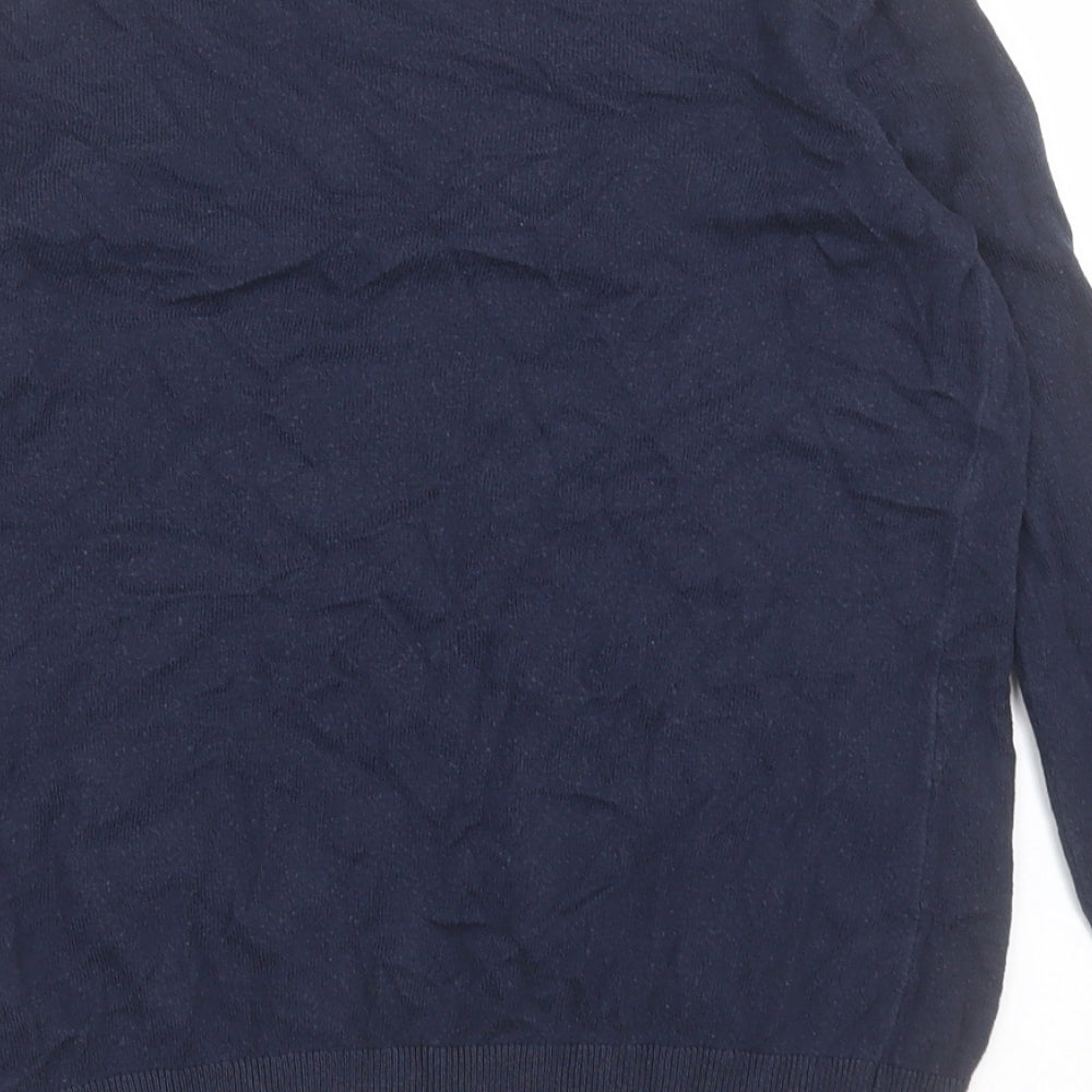 Warehouse Womens Blue Crew Neck  Acrylic Pullover Jumper Size 12