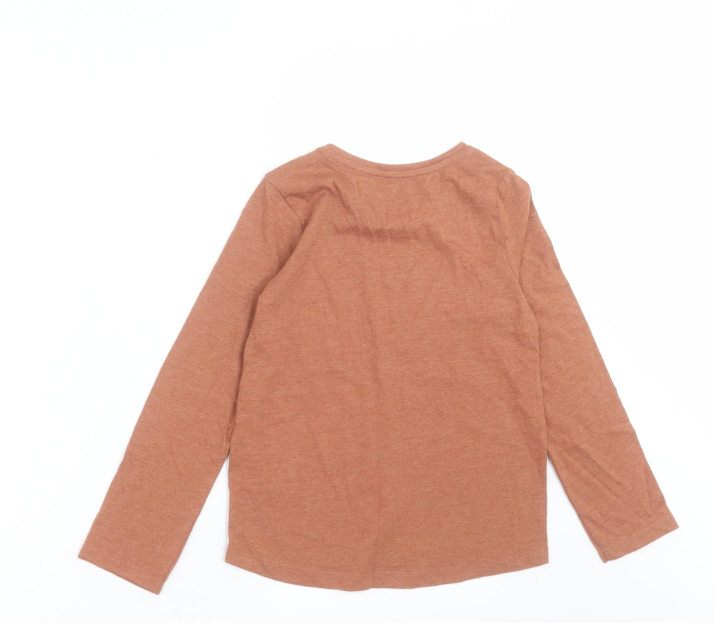 TU Girls Brown  Cotton Basic Casual Size 5-6 Years Crew Neck Pullover