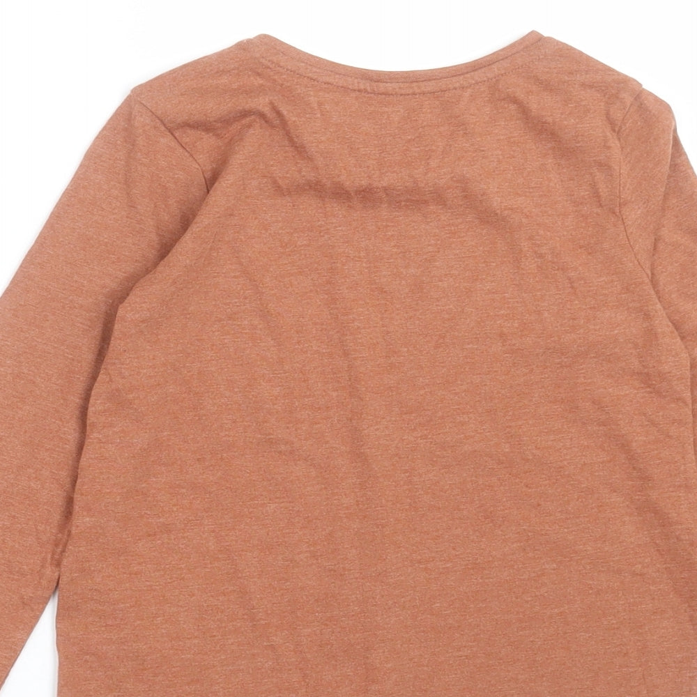 TU Girls Brown  Cotton Basic Casual Size 5-6 Years Crew Neck Pullover