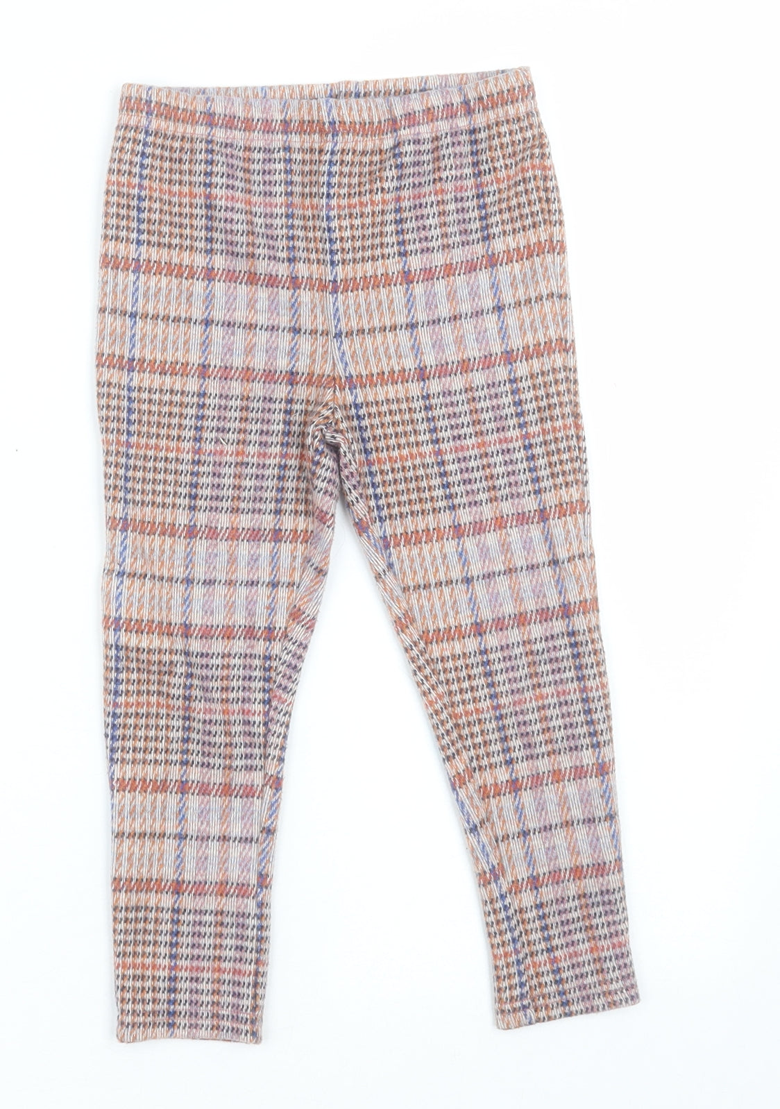 NEXT Girls Multicoloured Plaid Polyester Capri Trousers Size 4-5 Years  Regular Pullover