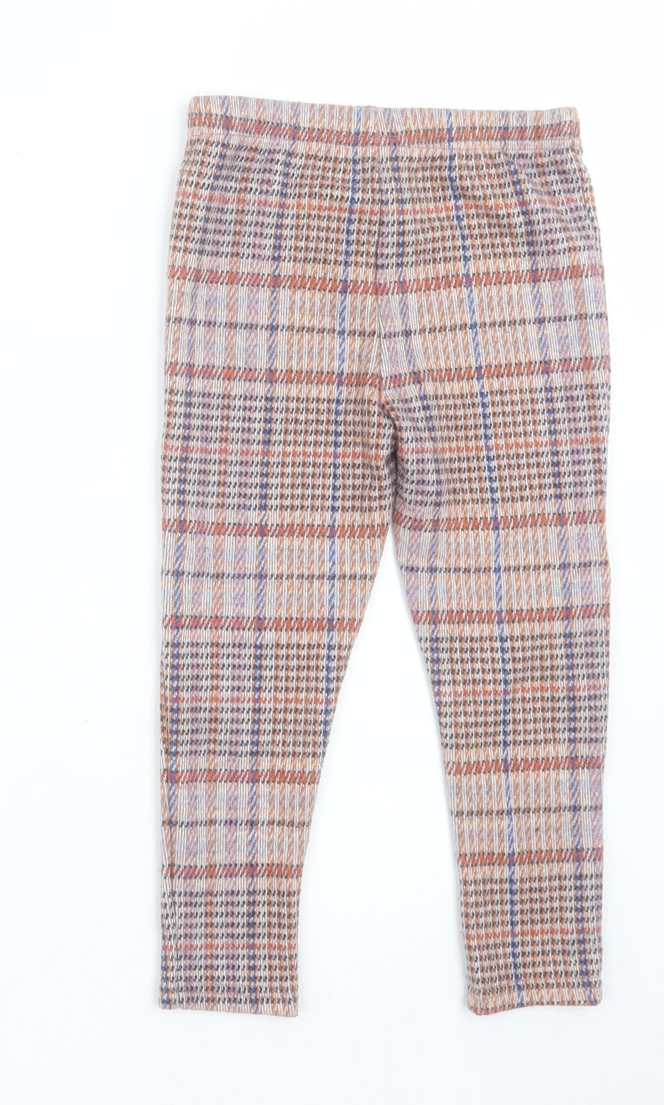 NEXT Girls Multicoloured Plaid Polyester Capri Trousers Size 4-5 Years  Regular Pullover