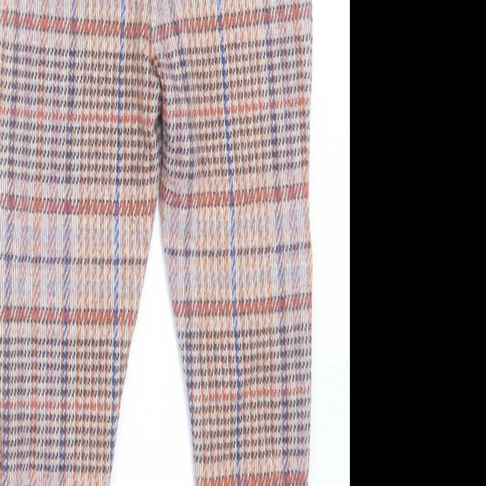 NEXT Girls Multicoloured Plaid Polyester Capri Trousers Size 4-5 Years  Regular Pullover