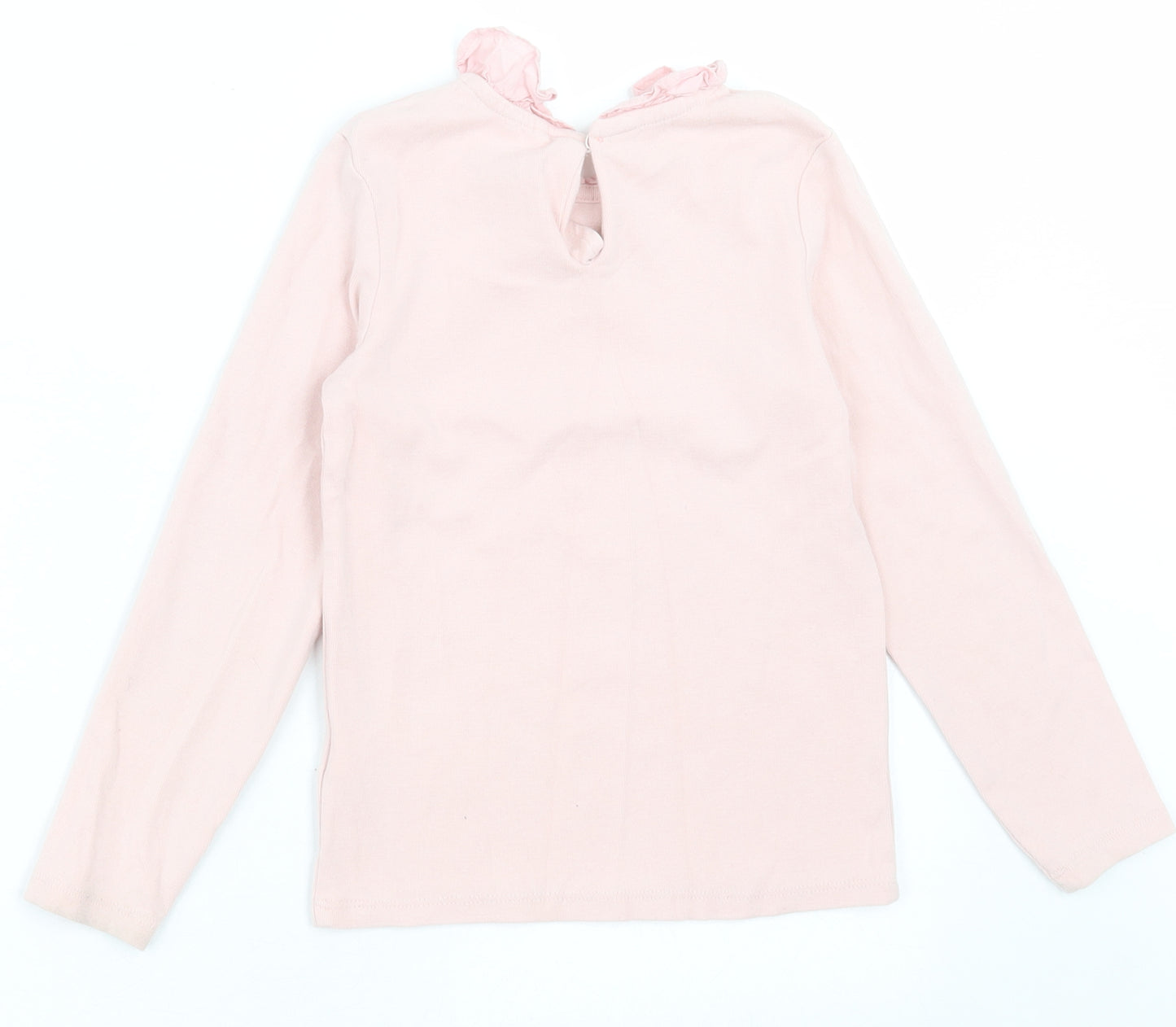 NEXT Girls Pink  Cotton Basic Casual Size 5-6 Years Collared Button
