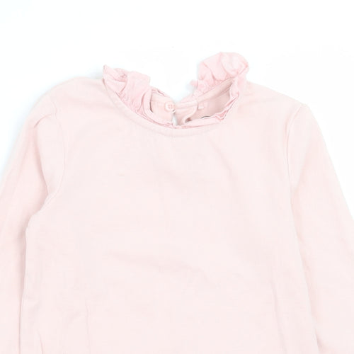 NEXT Girls Pink  Cotton Basic Casual Size 5-6 Years Collared Button