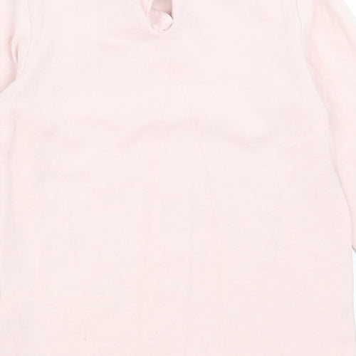 NEXT Girls Pink  Cotton Basic Casual Size 5-6 Years Collared Button