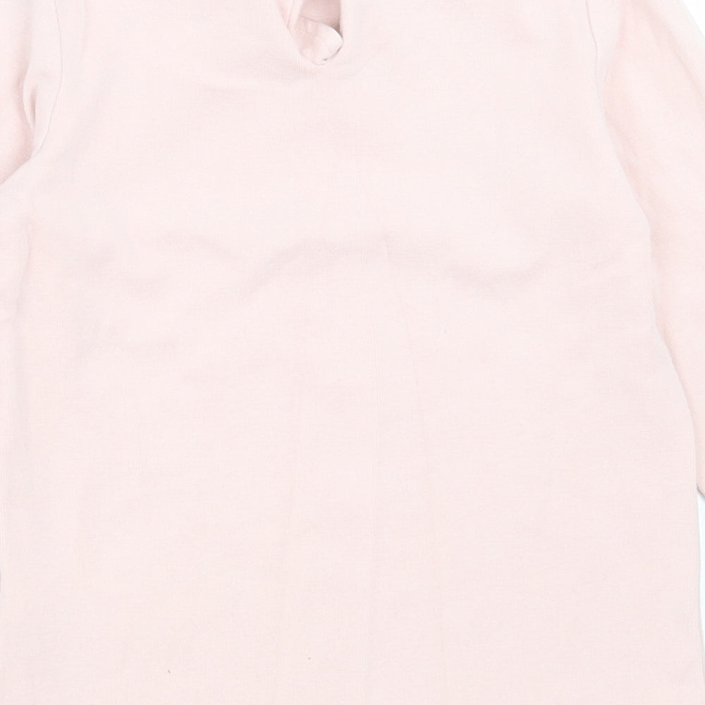 NEXT Girls Pink  Cotton Basic Casual Size 5-6 Years Collared Button