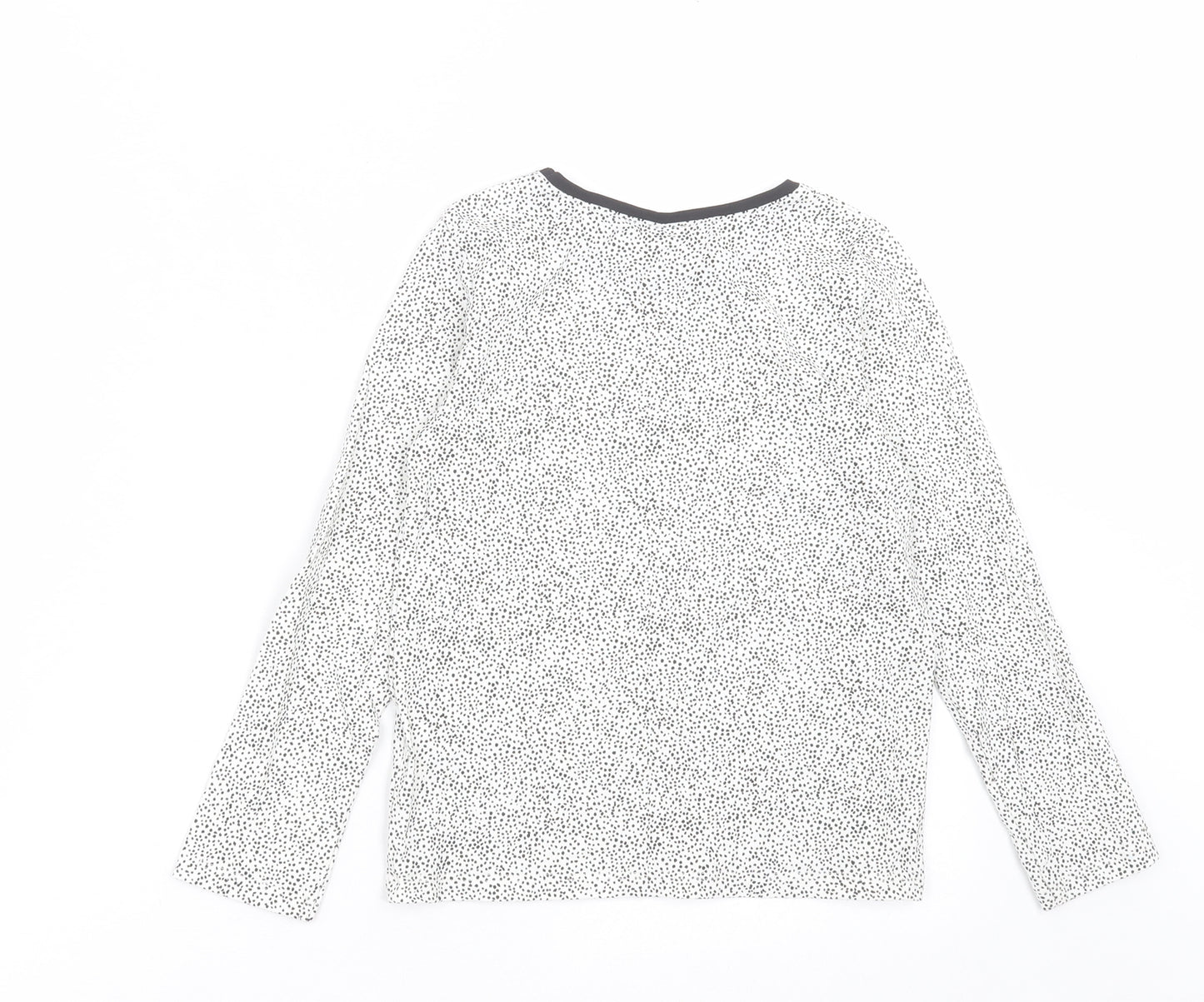NEXT Girls White Geometric Cotton Basic Casual Size 5-6 Years Crew Neck Pullover
