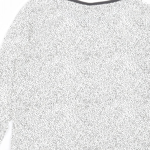 NEXT Girls White Geometric Cotton Basic Casual Size 5-6 Years Crew Neck Pullover