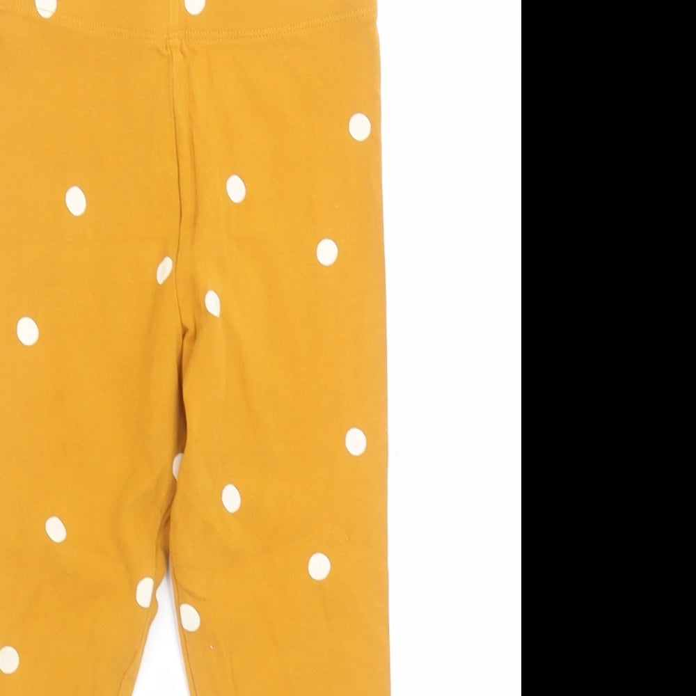 NEXT Girls Yellow Polka Dot Cotton Capri Trousers Size 5-6 Years  Regular Pullover