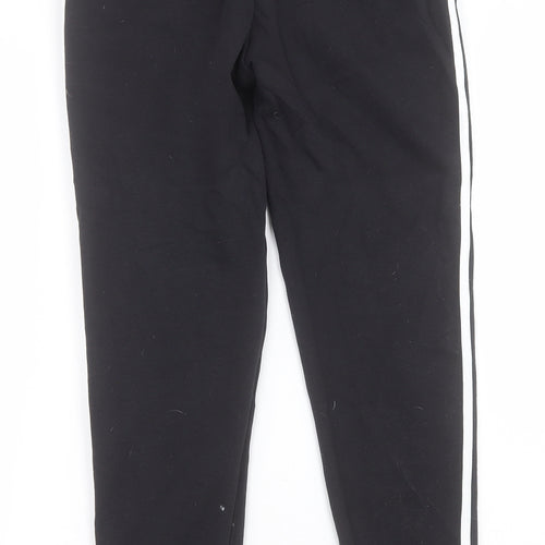 adidas Girls Black Striped Cotton Jogger Trousers Size 11-12 Years  Regular Tie