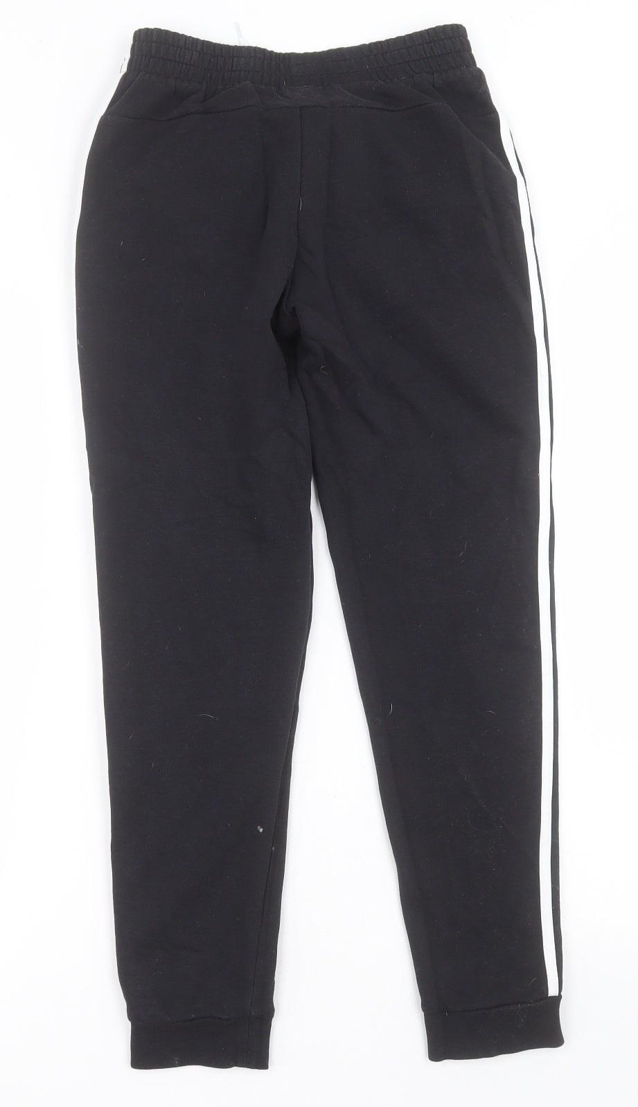 adidas Girls Black Striped Cotton Jogger Trousers Size 11-12 Years  Regular Tie
