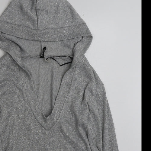 H&M Womens Silver  Polyester Pullover Hoodie Size XS  Pullover