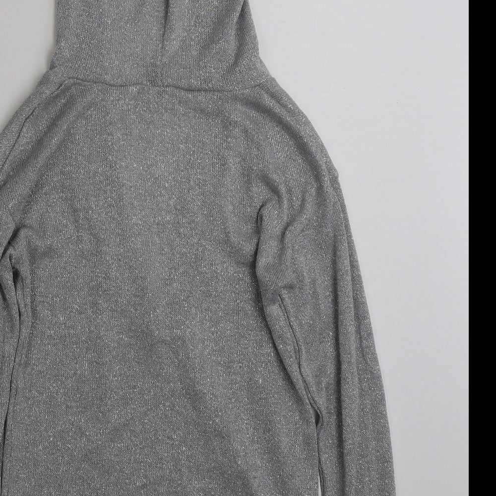 H&M Womens Silver  Polyester Pullover Hoodie Size XS  Pullover