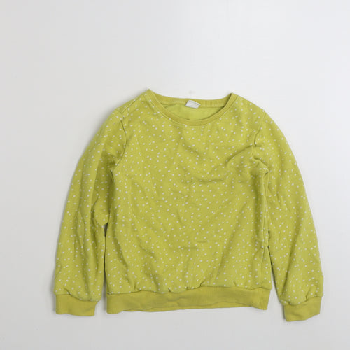 NEXT Girls Yellow Polka Dot Cotton Pullover Sweatshirt Size 8 Years  Pullover