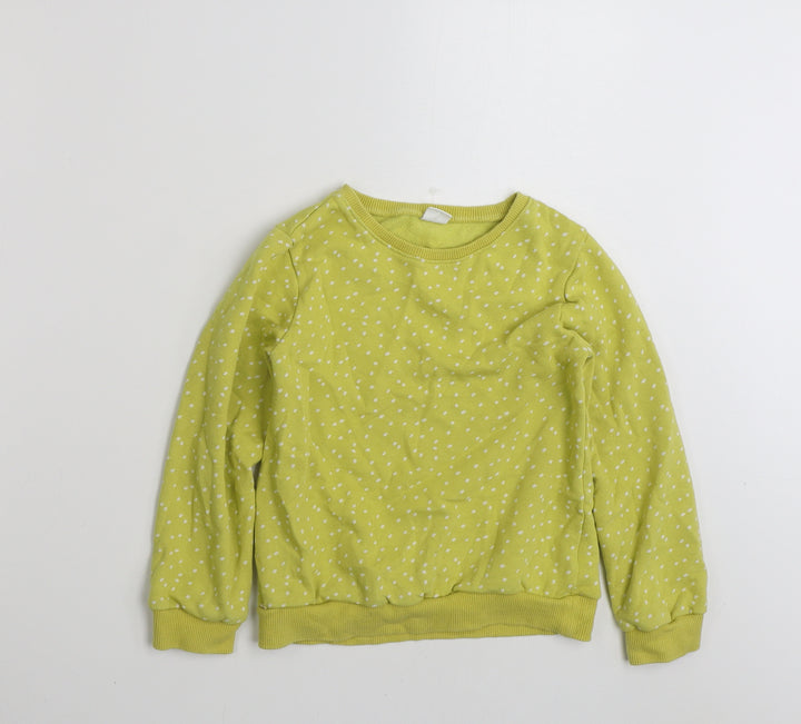 NEXT Girls Yellow Polka Dot Cotton Pullover Sweatshirt Size 8 Years Pullover