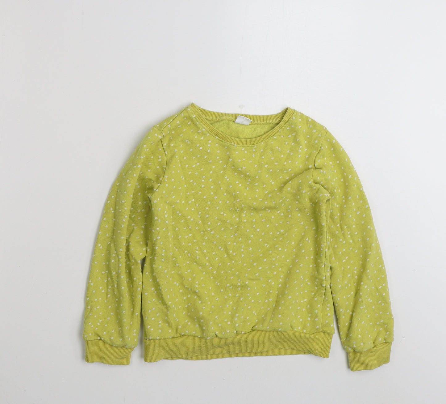 NEXT Girls Yellow Polka Dot Cotton Pullover Sweatshirt Size 8 Years  Pullover