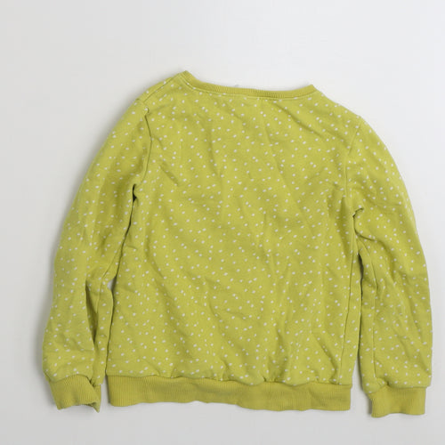 NEXT Girls Yellow Polka Dot Cotton Pullover Sweatshirt Size 8 Years  Pullover
