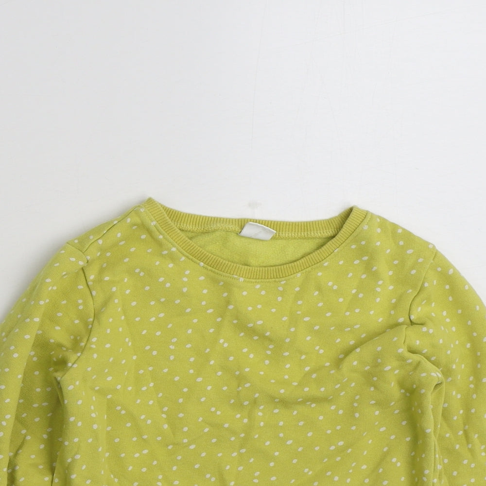 NEXT Girls Yellow Polka Dot Cotton Pullover Sweatshirt Size 8 Years  Pullover