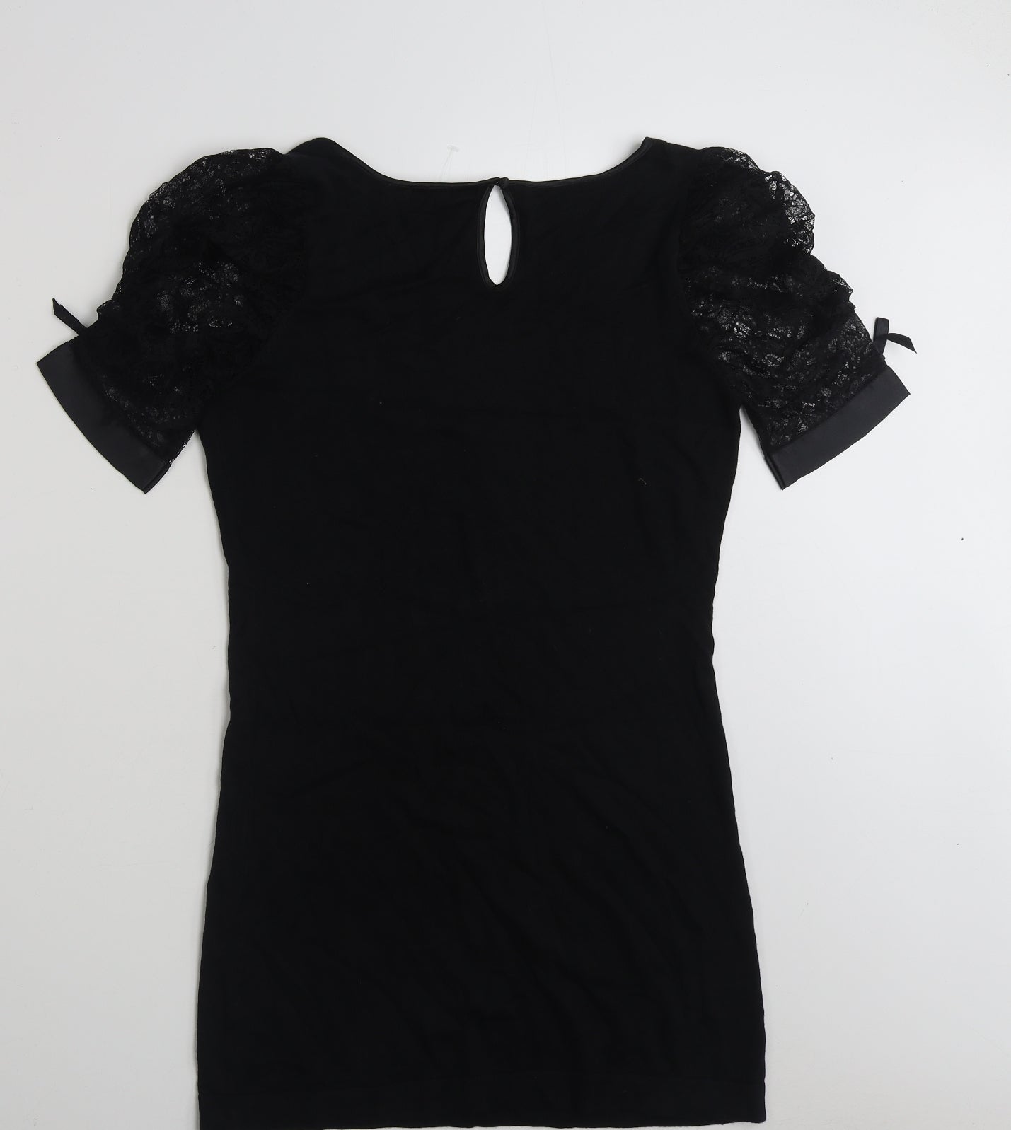 ASOS Womens Black  Viscose Jumper Dress  Size 12  Scoop Neck Pullover