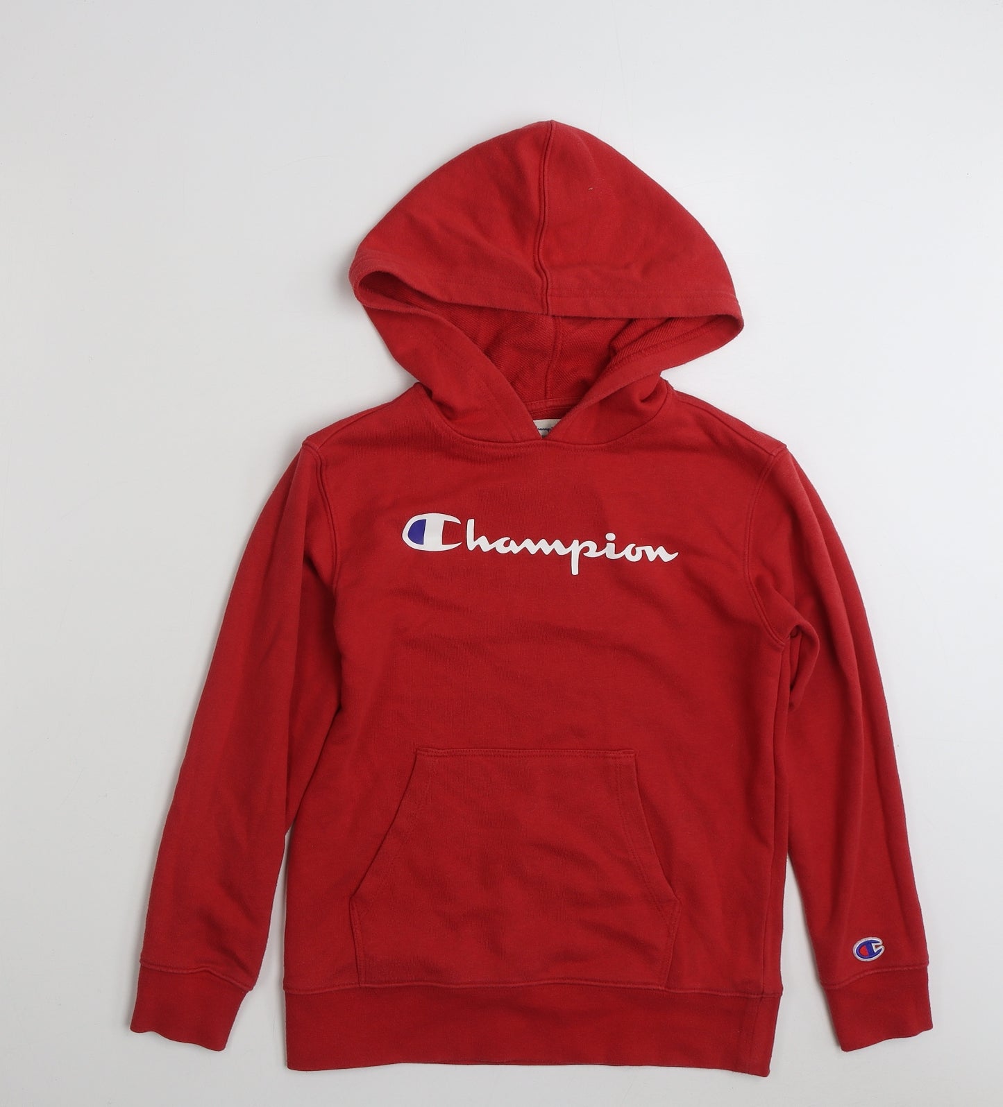 Champion Girls Red  Cotton Pullover Hoodie Size 10-11 Years  Pullover
