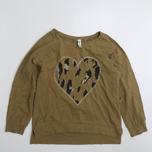 New Collection Womens Brown  Cotton Pullover Sweatshirt Size M  Pullover - Love Heart