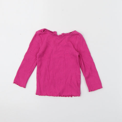 Dunnes Stores Baby Pink  Cotton Pullover Jumper Size 6-9 Months  Button