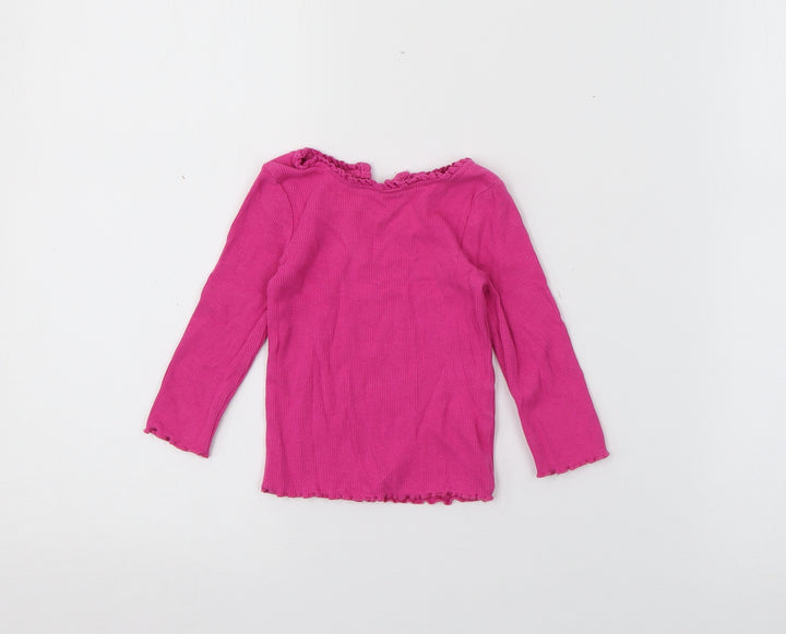 Dunnes Stores Baby Pink  Cotton Pullover Jumper Size 6-9 Months  Button