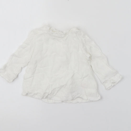 Primark Baby White  Cotton Pullover Jumper Size 3-6 Months  Snap