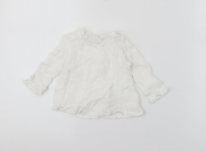 Primark Baby White Cotton Pullover Jumper Size 3-6 Months Snap