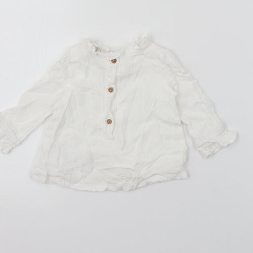 Primark Baby White  Cotton Pullover Jumper Size 3-6 Months  Snap