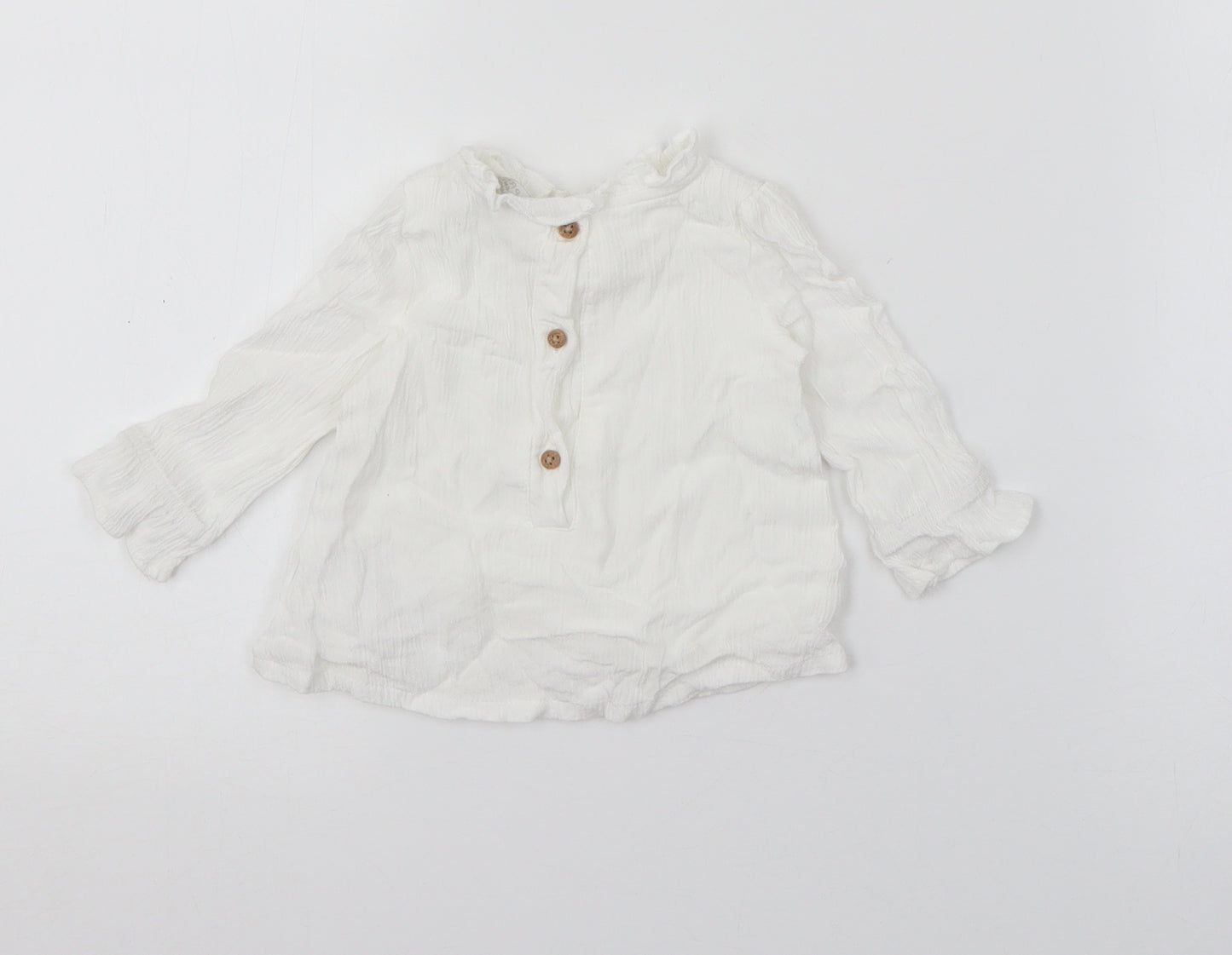 Primark Baby White  Cotton Pullover Jumper Size 3-6 Months  Snap