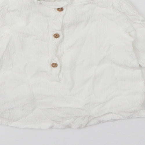 Primark Baby White  Cotton Pullover Jumper Size 3-6 Months  Snap