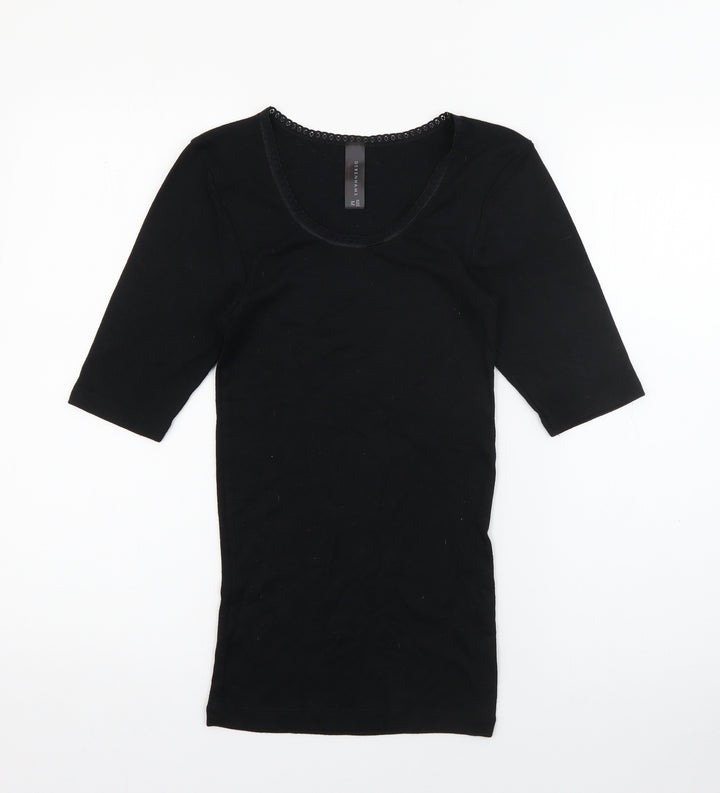 Debenhams Womens Black Round Neck  Polyester Pullover Jumper Size M