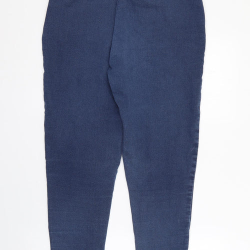 Saviour Womens Blue  Cotton Skinny Jeans Size 14 L24 in Regular Zip