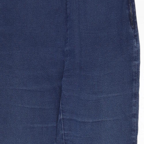 Saviour Womens Blue  Cotton Skinny Jeans Size 14 L24 in Regular Zip