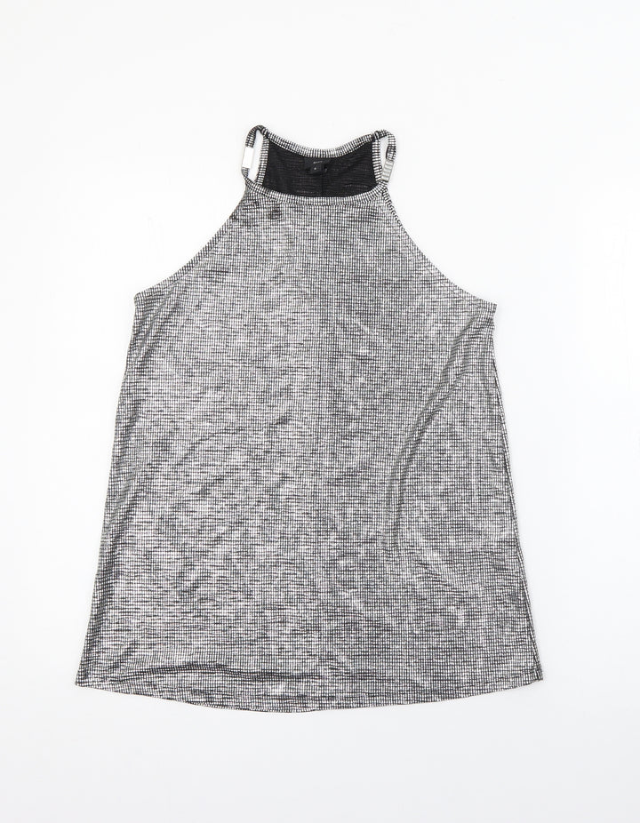 River Island Womens Silver  Polyester Camisole Tank Size 8 Halter