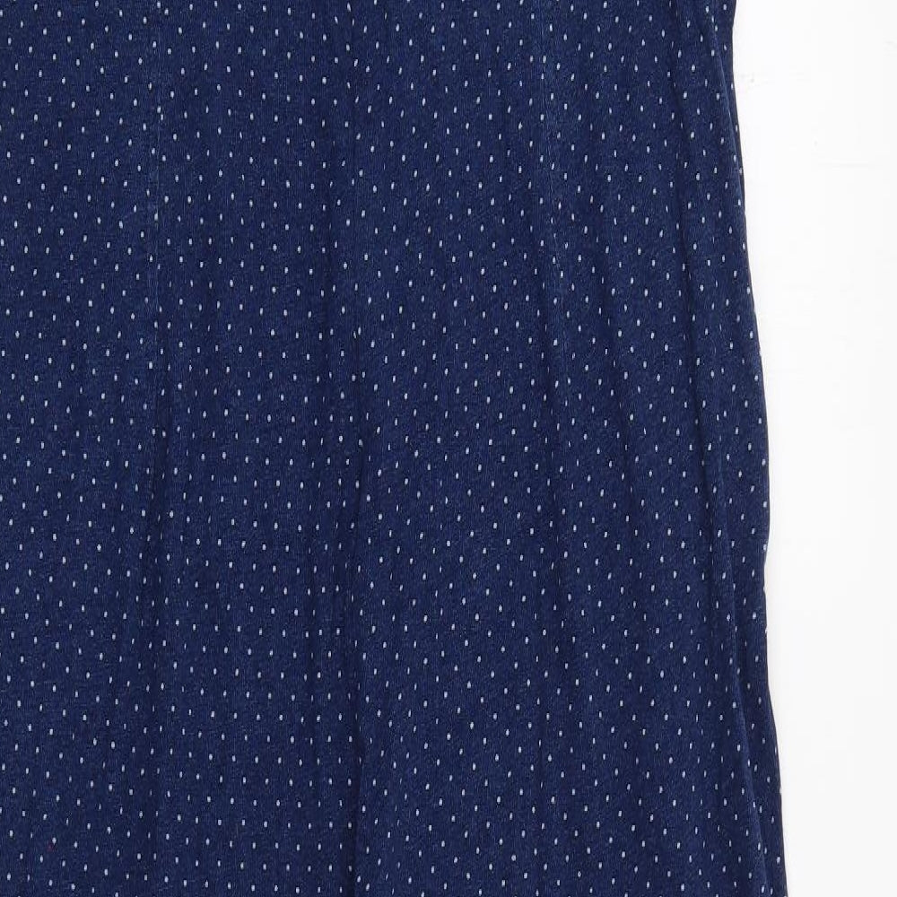 Boden Womens Blue Polka Dot Cotton Jumpsuit One-Piece Size 14  Zip