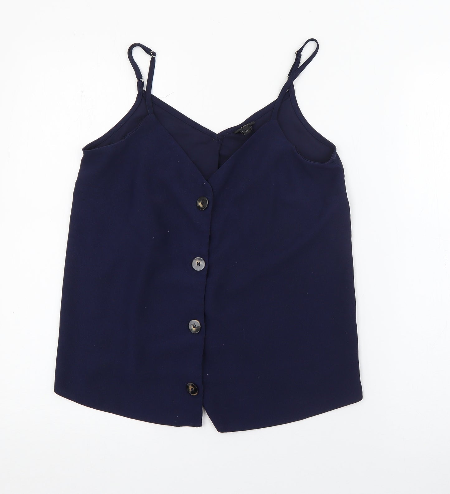 River Island Womens Blue  Polyester Camisole Tank Size 6 V-Neck