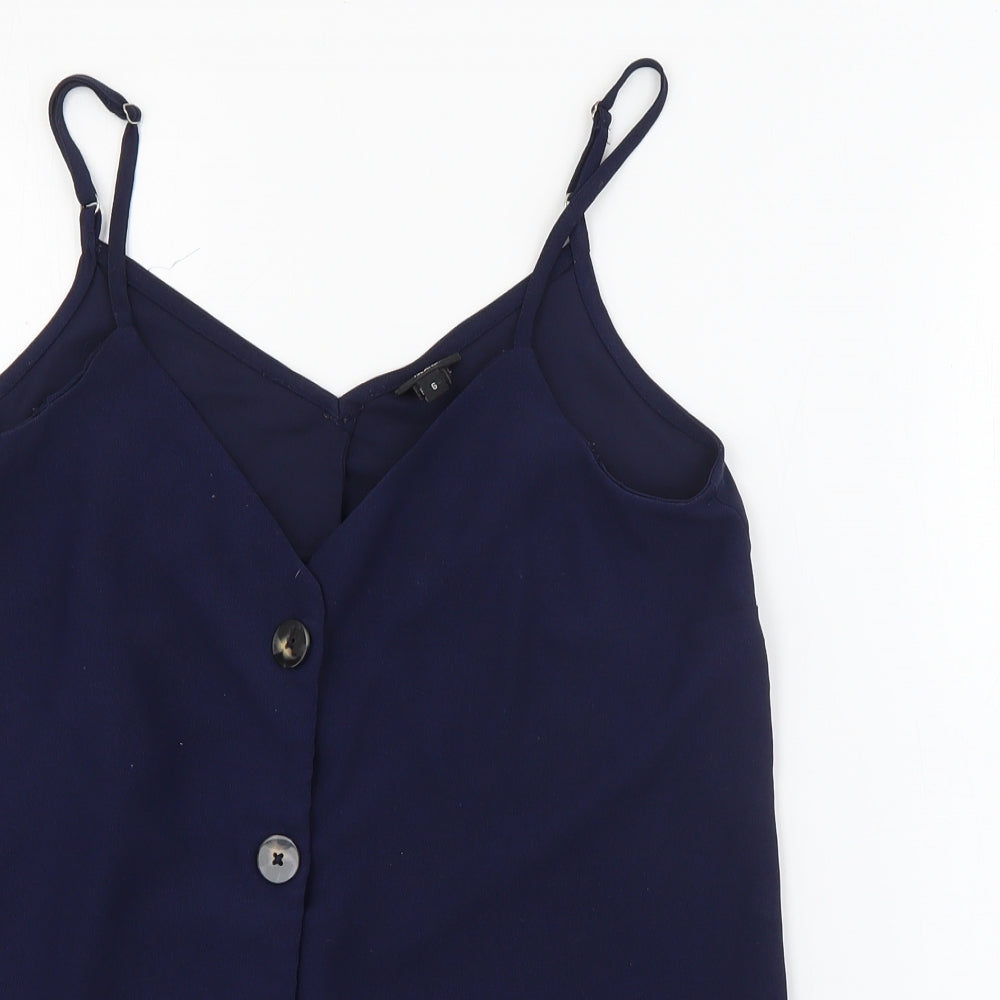 River Island Womens Blue  Polyester Camisole Tank Size 6 V-Neck