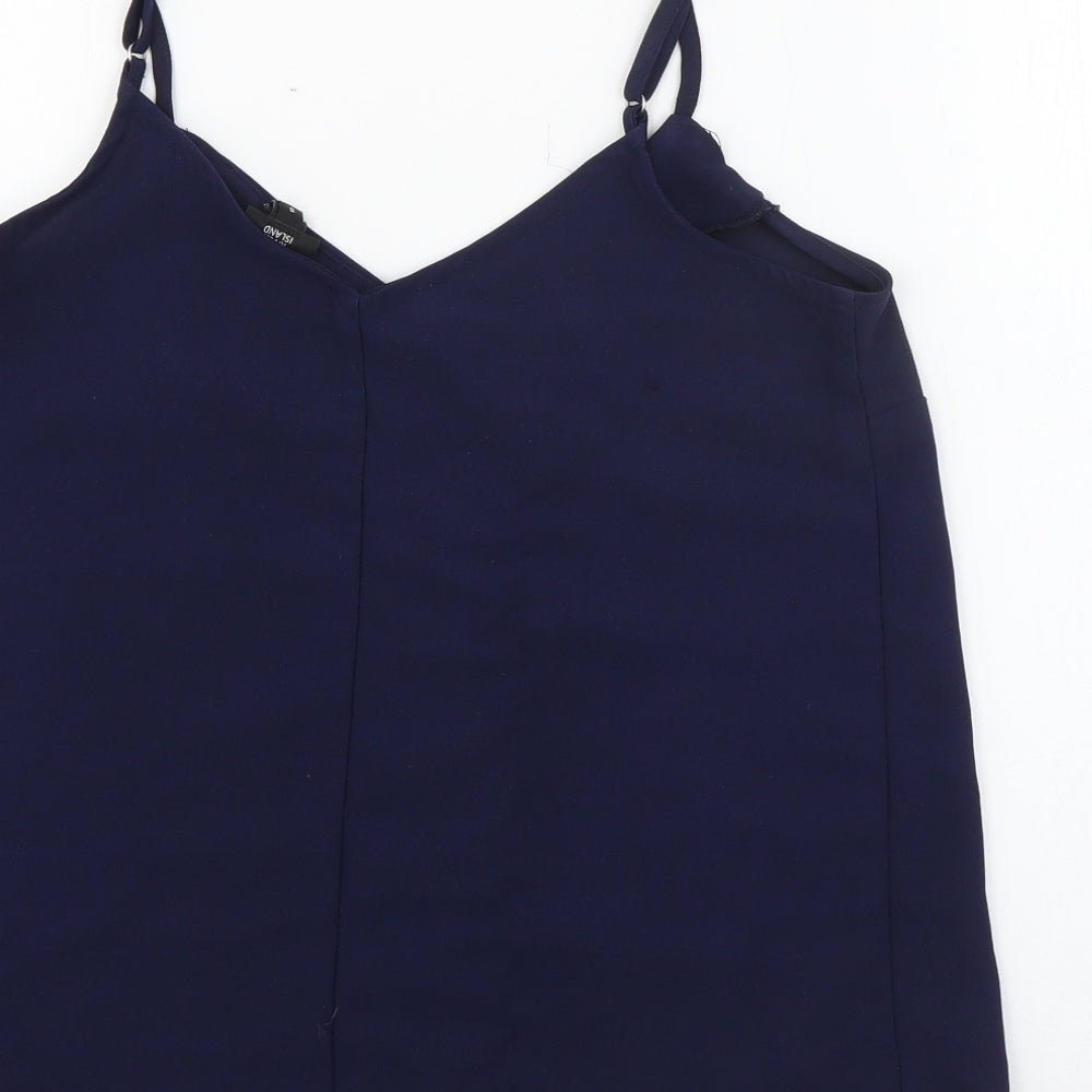 River Island Womens Blue  Polyester Camisole Tank Size 6 V-Neck