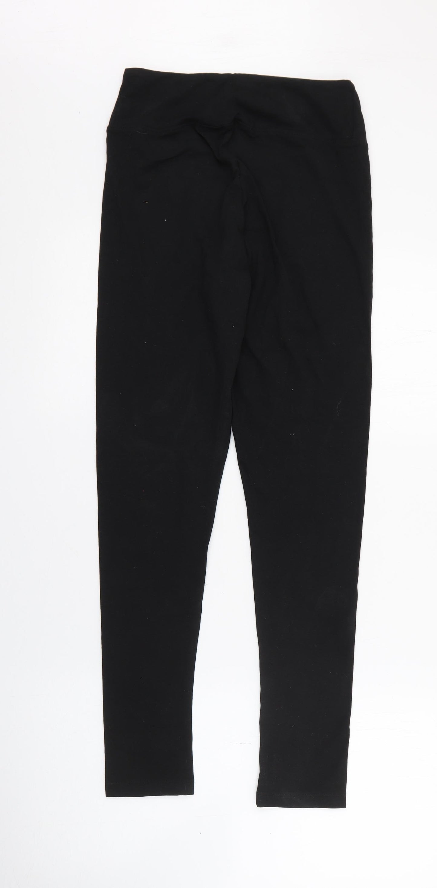 Primark Womens Black  Cotton Pedal Pusher Leggings Size S L27 in