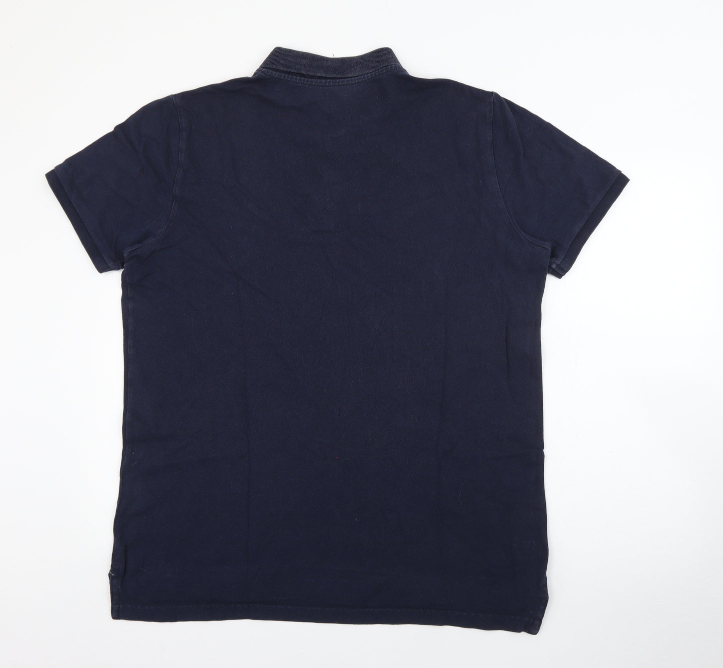 American Eagle  Mens Blue  Cotton  Polo Size XL Collared Button
