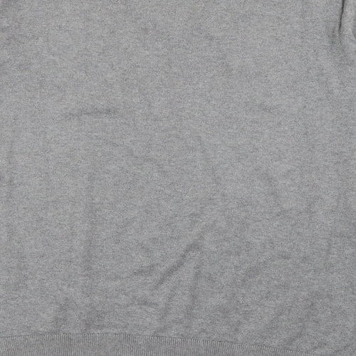 Gap Mens Grey V-Neck  Cotton Pullover Jumper Size L