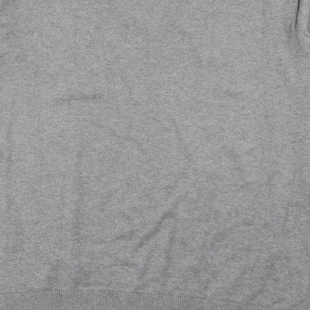Gap Mens Grey V-Neck  Cotton Pullover Jumper Size L