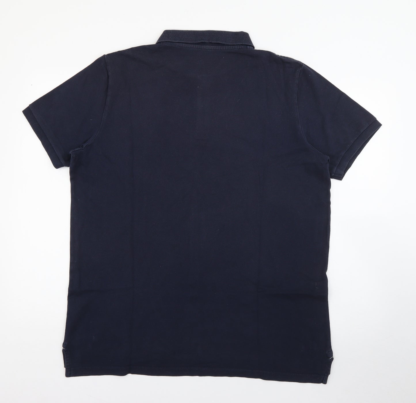 American Eagle Mens Blue  Cotton  Polo Size XL Collared Button