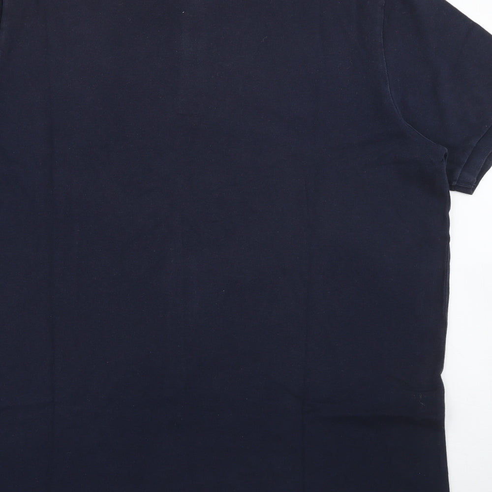 American Eagle Mens Blue  Cotton  Polo Size XL Collared Button